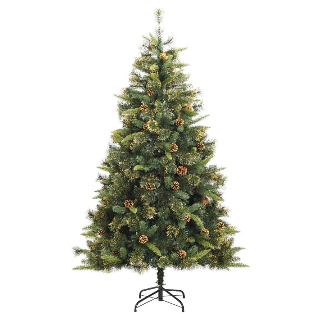 Kunstkerstboom met scharnieren en dennenappels 180 cm is nu te koop bij PeponiXL, paradijselijk wonen!