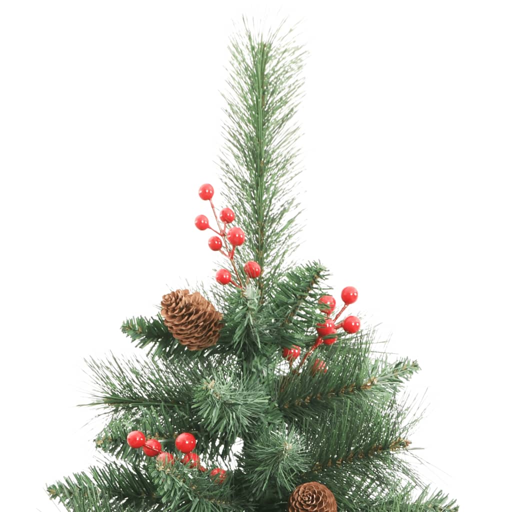 Kunstkerstboom met scharnieren dennenappels en bessen 210 cm is nu te koop bij PeponiXL, paradijselijk wonen!