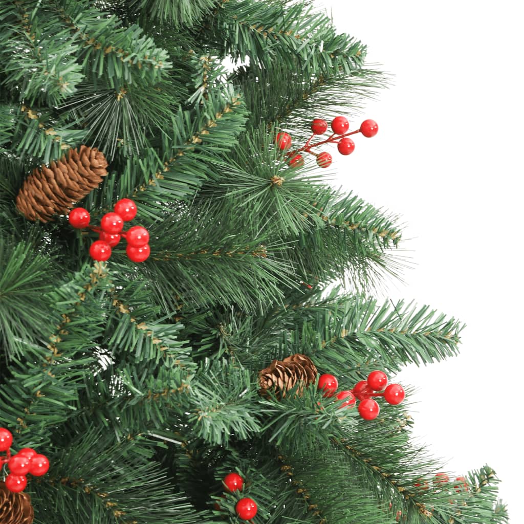 Kunstkerstboom met scharnieren dennenappels en bessen 210 cm is nu te koop bij PeponiXL, paradijselijk wonen!