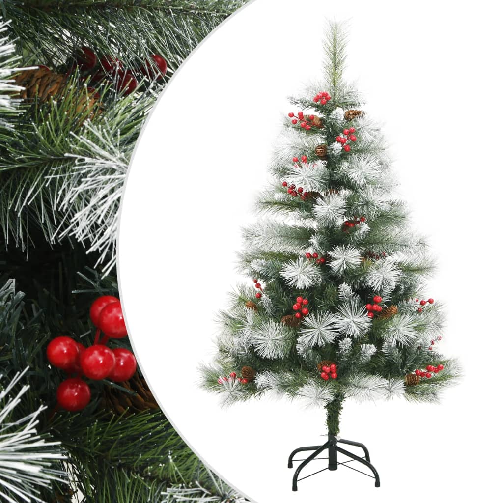 Kunstkerstboom met scharnieren dennenappels en bessen 120 cm is nu te koop bij PeponiXL, paradijselijk wonen!