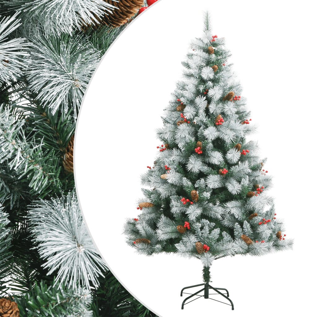 Kunstkerstboom met scharnieren dennenappels en bessen 210 cm is nu te koop bij PeponiXL, paradijselijk wonen!