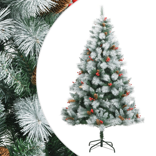Kunstkerstboom met scharnieren dennenappels en bessen 210 cm is nu te koop bij PeponiXL, paradijselijk wonen!