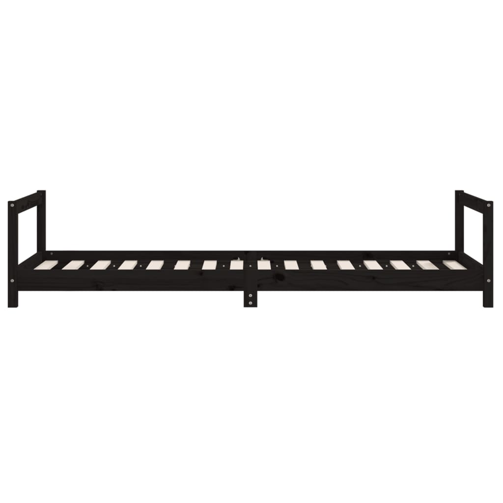 Kinderbedframe 90x200 cm massief grenenhout zwart is nu te koop bij PeponiXL, paradijselijk wonen!