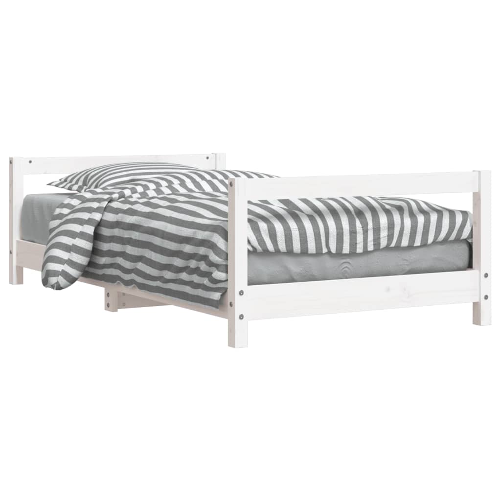 Kinderbedframe 80x160 cm massief grenenhout wit is nu te koop bij PeponiXL, paradijselijk wonen!