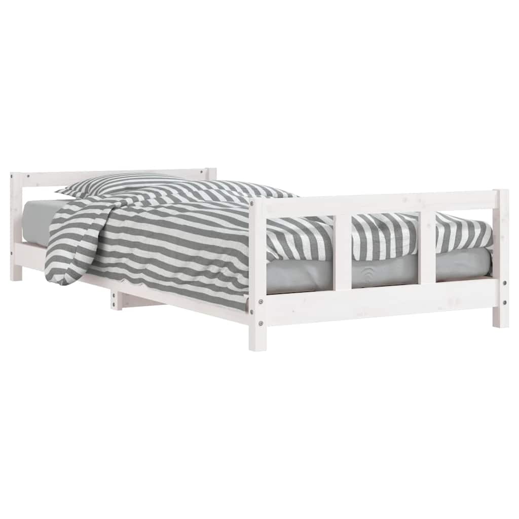 Kinderbedframe 90x200 cm massief grenenhout wit is nu te koop bij PeponiXL, paradijselijk wonen!