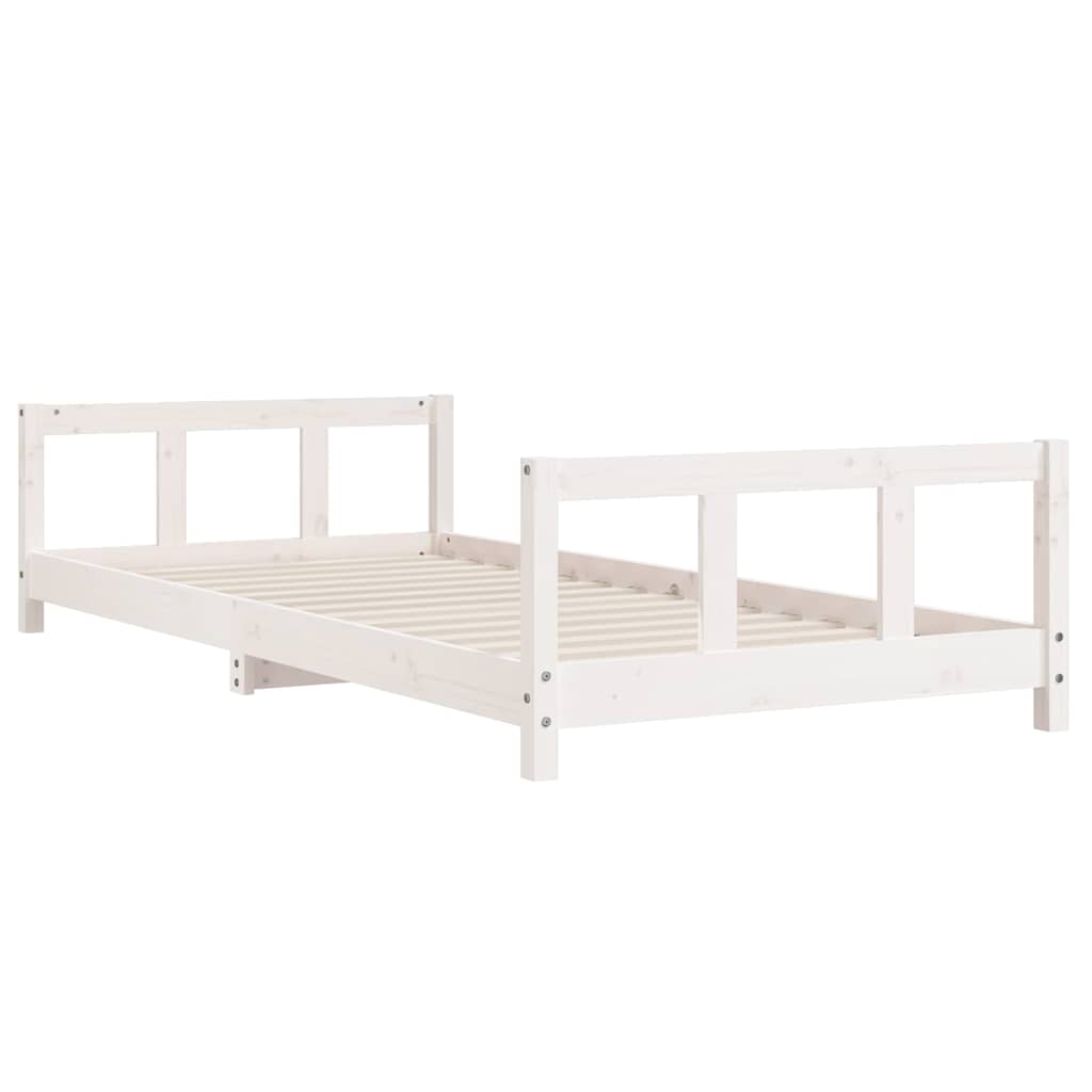 Kinderbedframe 90x200 cm massief grenenhout wit is nu te koop bij PeponiXL, paradijselijk wonen!