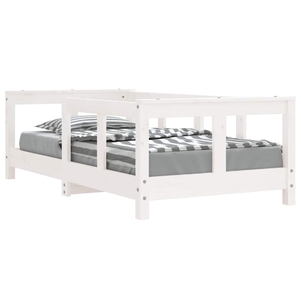 Kinderbedframe 70x140 cm massief grenenhout wit is nu te koop bij PeponiXL, paradijselijk wonen!