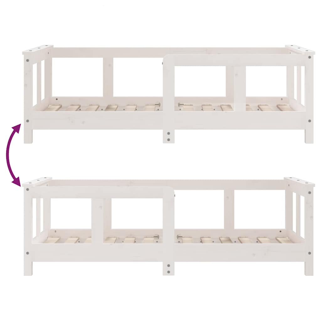 Kinderbedframe 70x140 cm massief grenenhout wit is nu te koop bij PeponiXL, paradijselijk wonen!