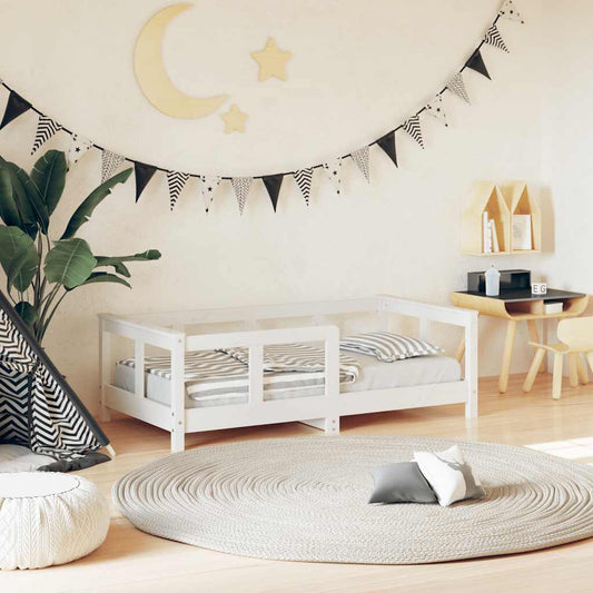 Kinderbedframe 70x140 cm massief grenenhout wit is nu te koop bij PeponiXL, paradijselijk wonen!