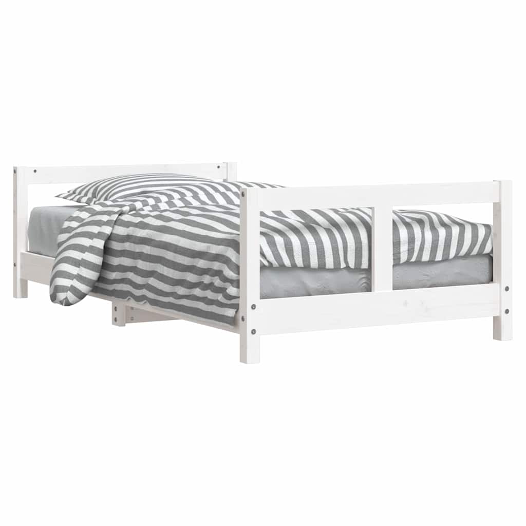 Kinderbedframe 80x160 cm massief grenenhout wit is nu te koop bij PeponiXL, paradijselijk wonen!