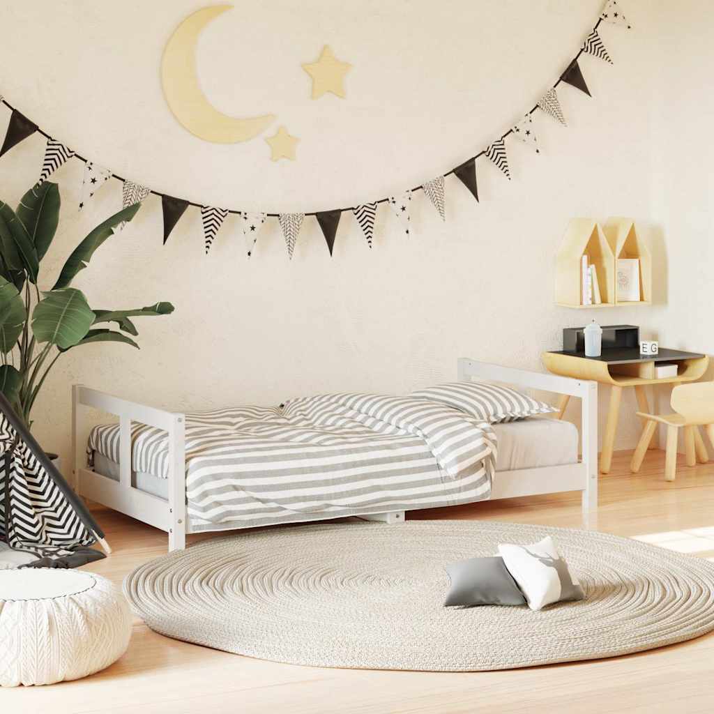 Kinderbedframe 80x160 cm massief grenenhout wit is nu te koop bij PeponiXL, paradijselijk wonen!