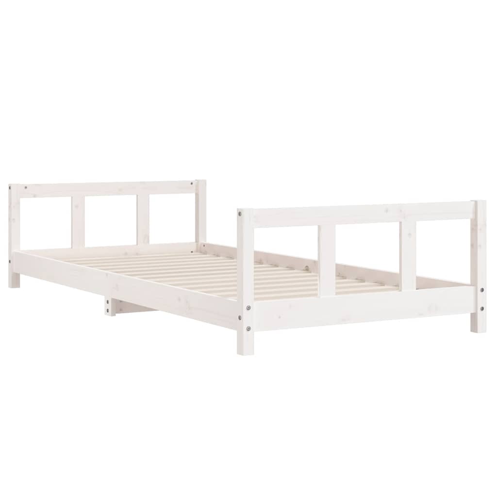 Kinderbedframe 90x190 cm massief grenenhout wit is nu te koop bij PeponiXL, paradijselijk wonen!