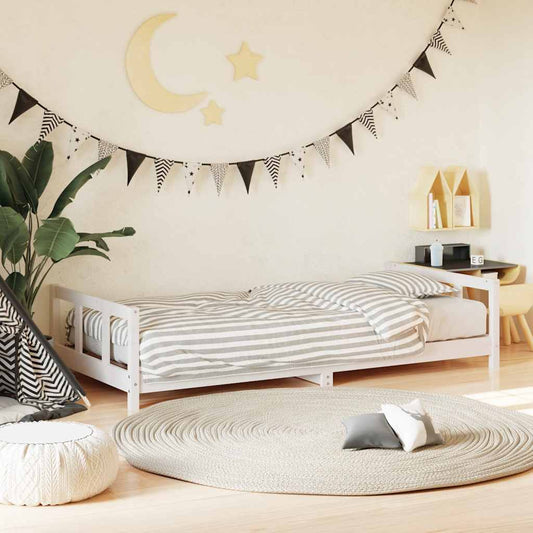 Kinderbedframe 90x190 cm massief grenenhout wit is nu te koop bij PeponiXL, paradijselijk wonen!