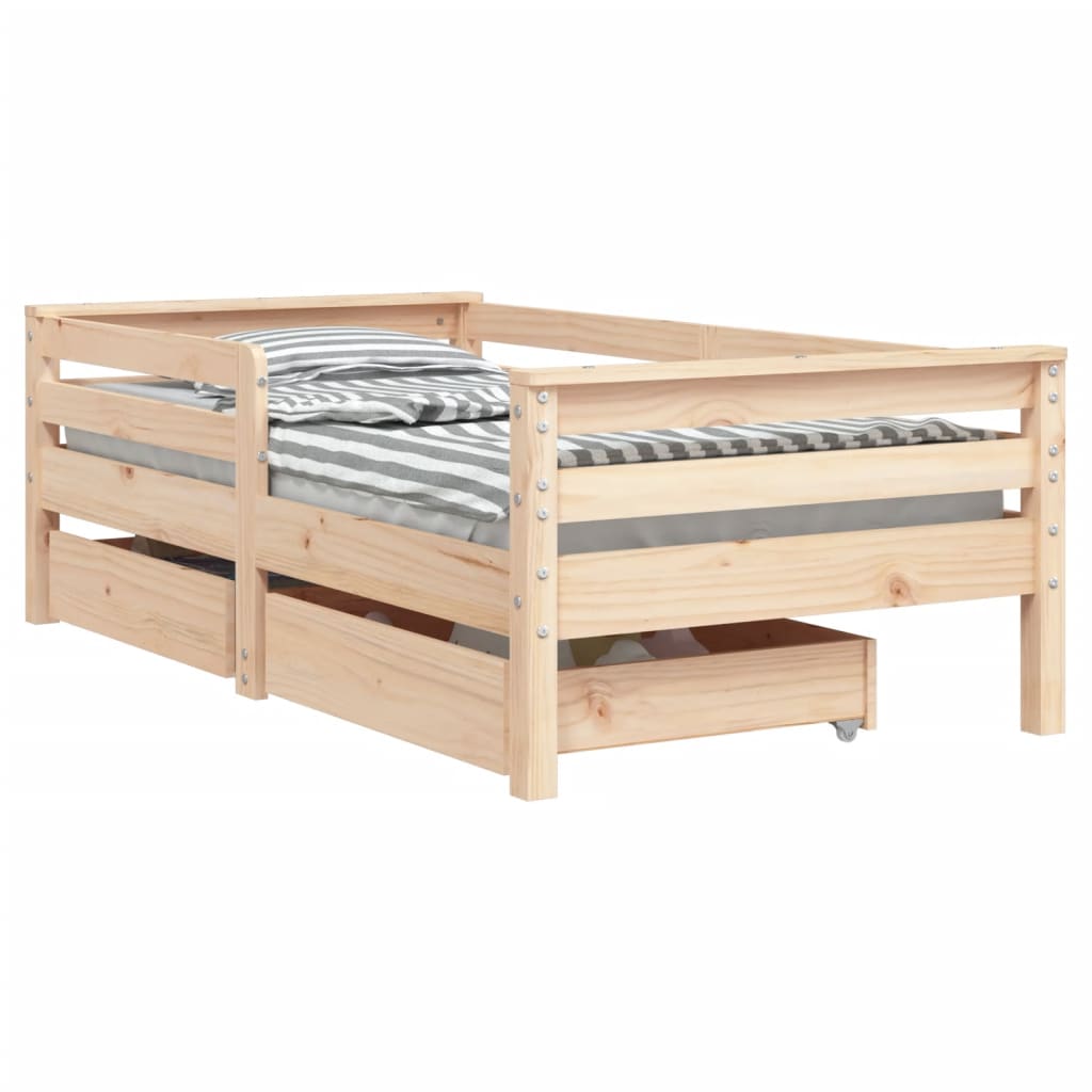 Kinderbedframe met lades 70x140 cm massief grenenhout is nu te koop bij PeponiXL, paradijselijk wonen!