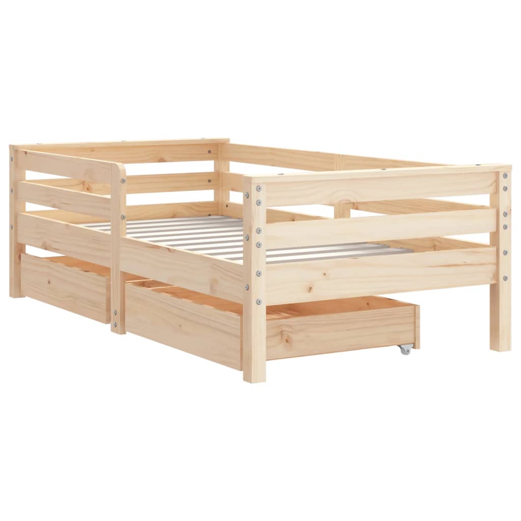Kinderbedframe met lades 70x140 cm massief grenenhout is nu te koop bij PeponiXL, paradijselijk wonen!