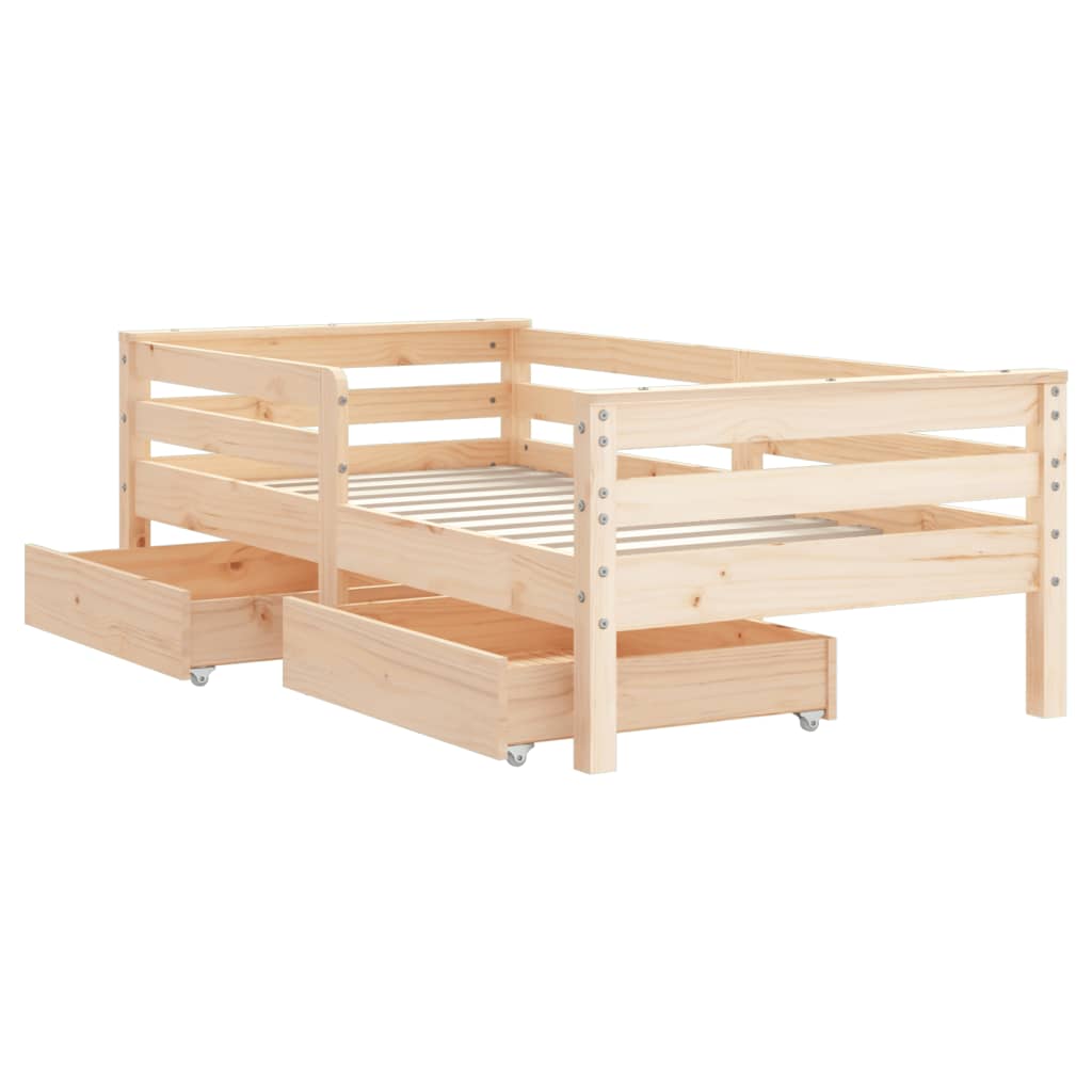 Kinderbedframe met lades 70x140 cm massief grenenhout is nu te koop bij PeponiXL, paradijselijk wonen!