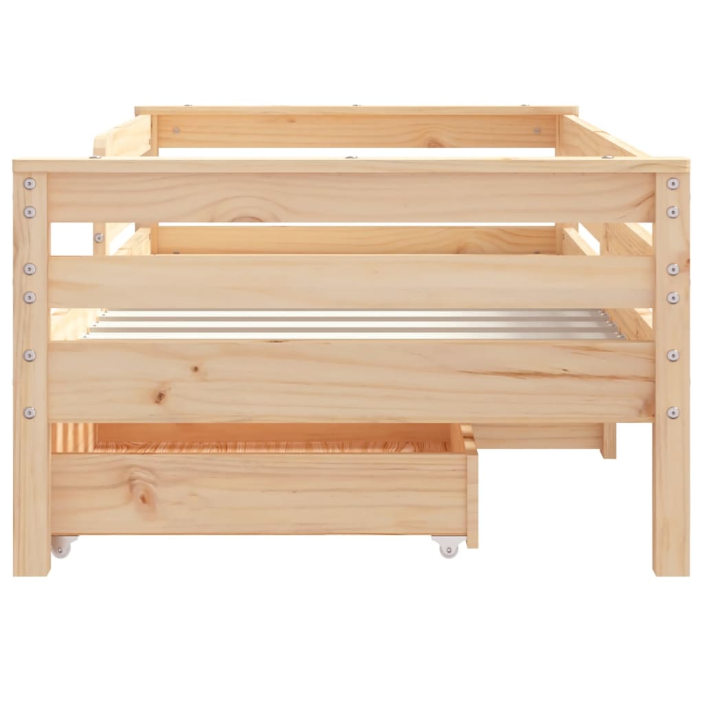 Kinderbedframe met lades 70x140 cm massief grenenhout is nu te koop bij PeponiXL, paradijselijk wonen!