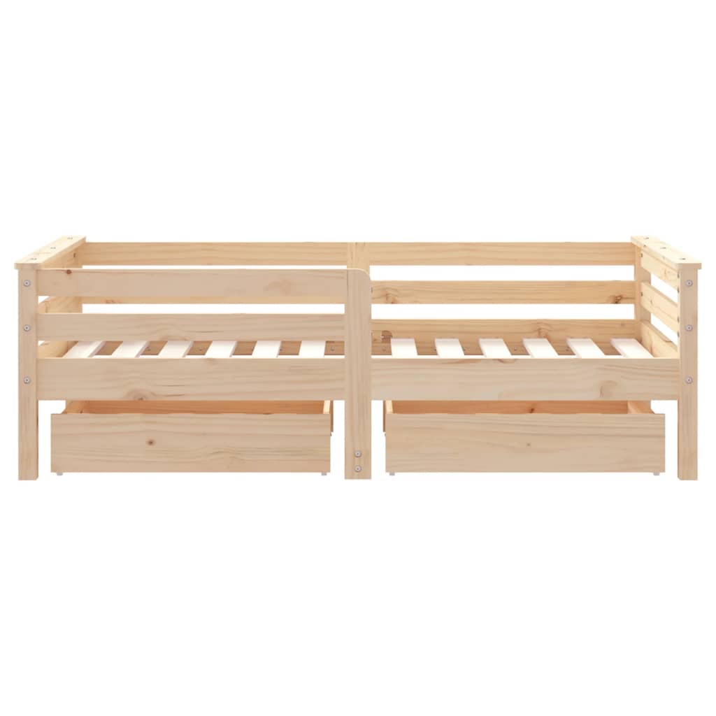 Kinderbedframe met lades 70x140 cm massief grenenhout is nu te koop bij PeponiXL, paradijselijk wonen!