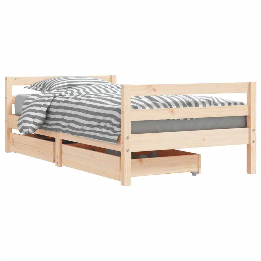 Kinderbedframe met lades 80x160 cm massief grenenhout is nu te koop bij PeponiXL, paradijselijk wonen!