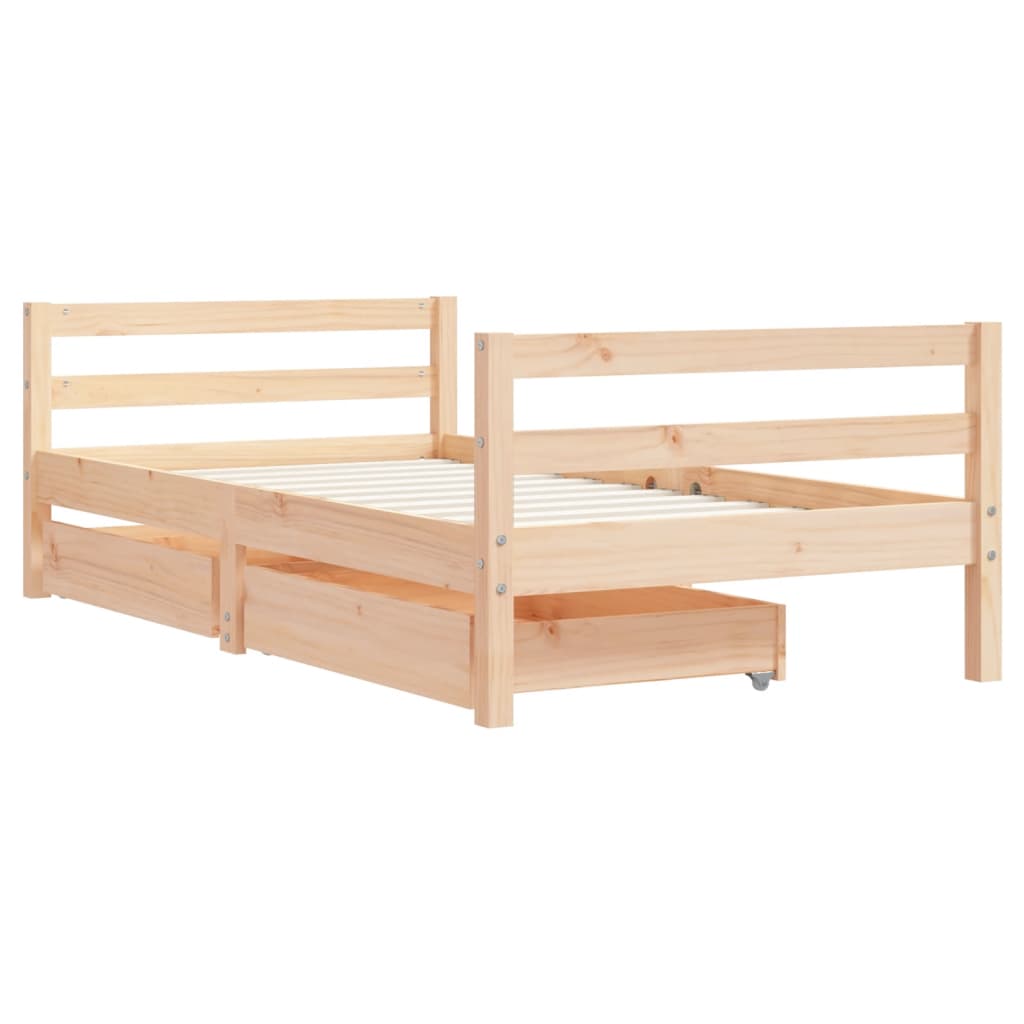 Kinderbedframe met lades 80x160 cm massief grenenhout is nu te koop bij PeponiXL, paradijselijk wonen!