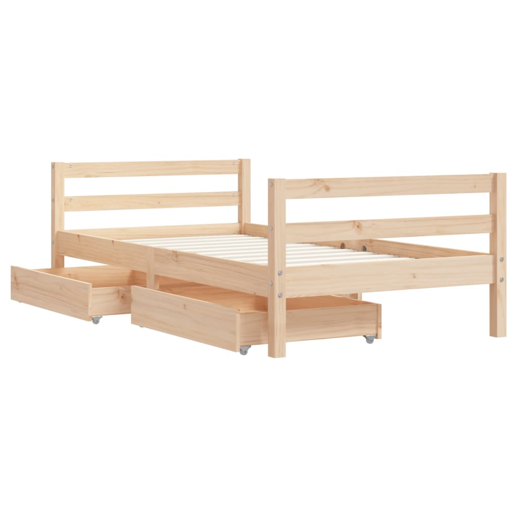 Kinderbedframe met lades 80x160 cm massief grenenhout is nu te koop bij PeponiXL, paradijselijk wonen!