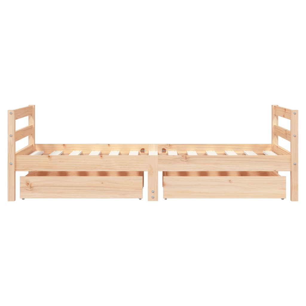 Kinderbedframe met lades 80x160 cm massief grenenhout is nu te koop bij PeponiXL, paradijselijk wonen!