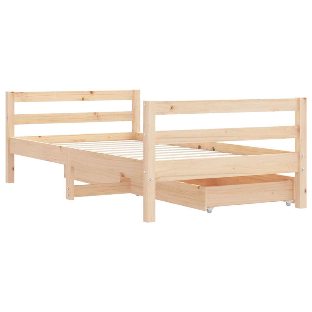 Kinderbedframe met lades 80x160 cm massief grenenhout is nu te koop bij PeponiXL, paradijselijk wonen!