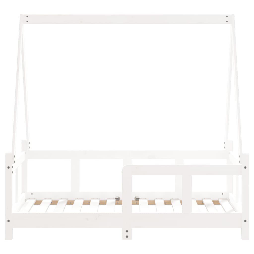 Kinderbedframe 70x140 cm massief grenenhout wit is nu te koop bij PeponiXL, paradijselijk wonen!