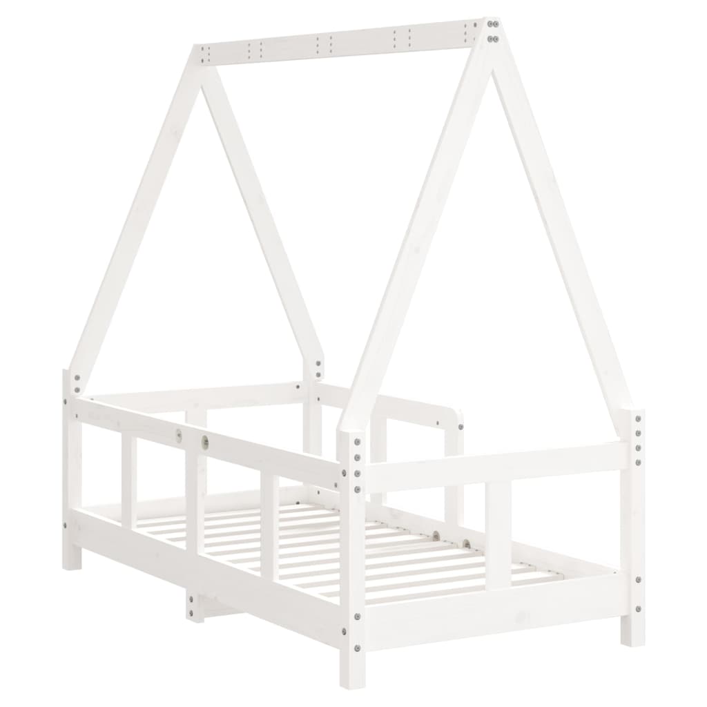 Kinderbedframe 70x140 cm massief grenenhout wit is nu te koop bij PeponiXL, paradijselijk wonen!