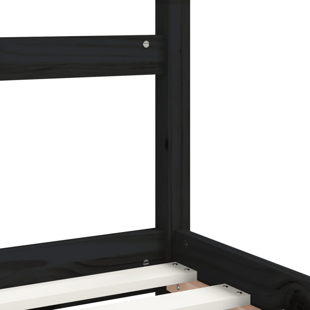 Kinderbedframe 90x200 cm massief grenenhout zwart is nu te koop bij PeponiXL, paradijselijk wonen!