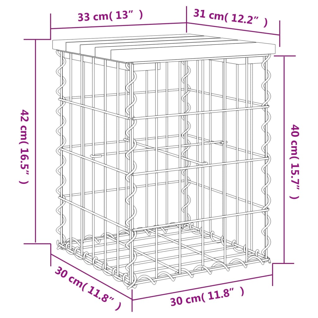 Tuinbank schanskorfontwerp 33x31x42 cm massief douglashout is nu te koop bij PeponiXL, paradijselijk wonen!