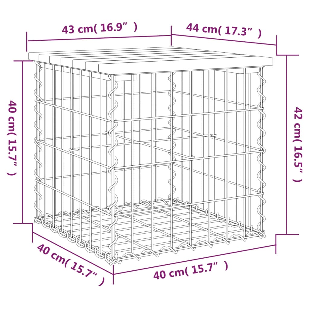 Tuinbank schanskorfontwerp 43x44x42 cm massief douglashout is nu te koop bij PeponiXL, paradijselijk wonen!