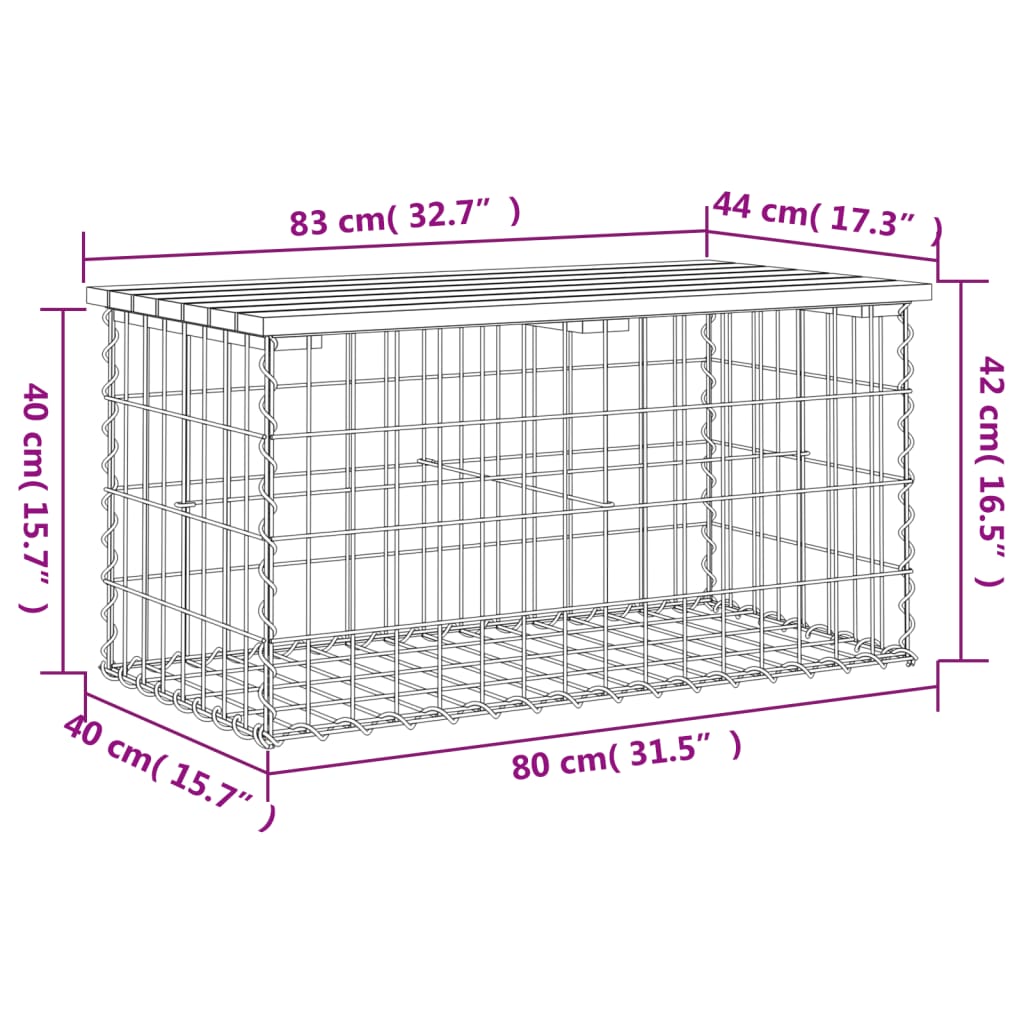 Tuinbank Schanskorfontwerp 83x44x42 cm massief grenenhout is nu te koop bij PeponiXL, paradijselijk wonen!