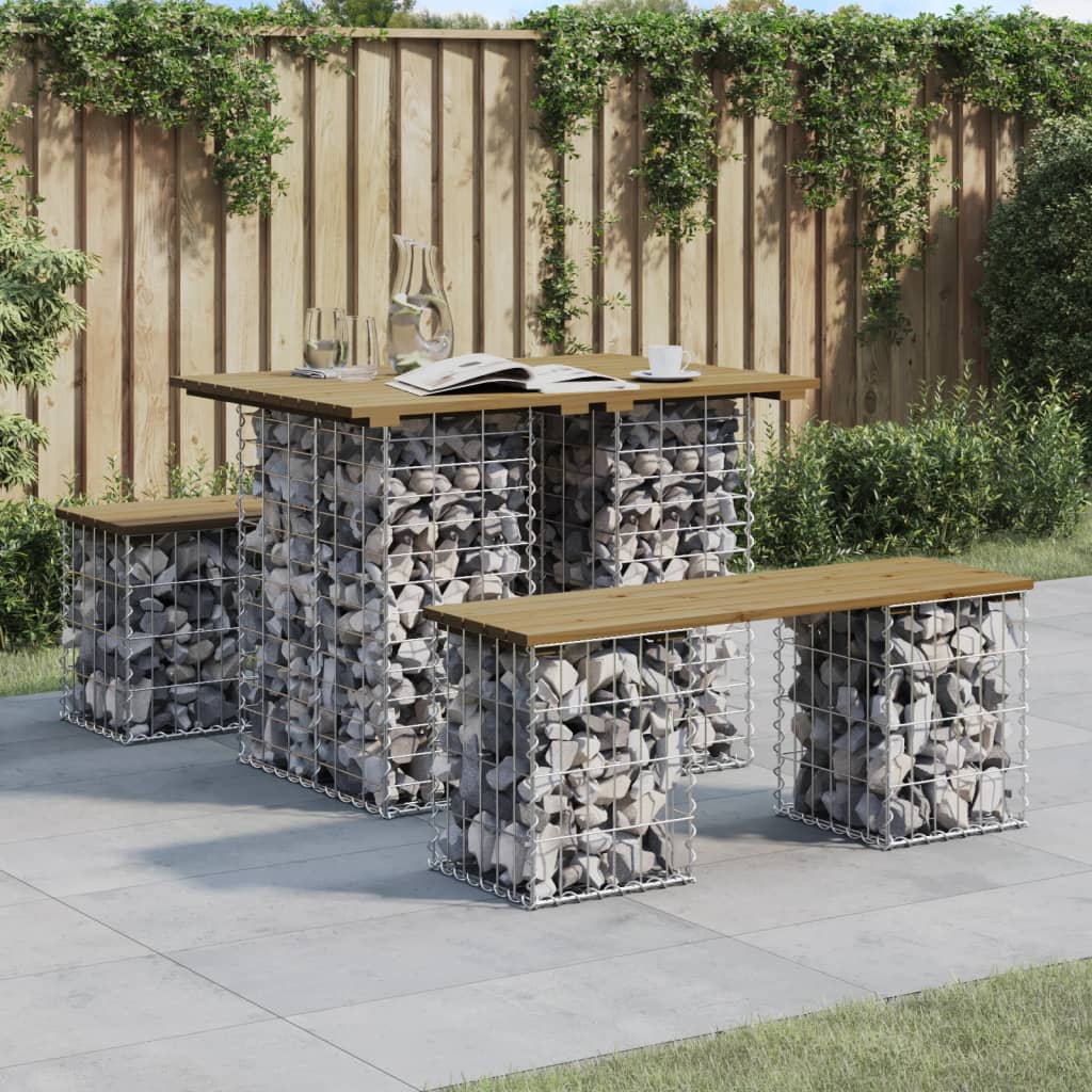 Tuintafel schanskorfontwerp 100x70x72 cm geïmpregneerd hout is nu te koop bij PeponiXL, paradijselijk wonen!