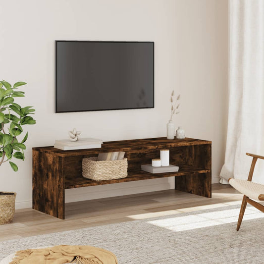 Tv-meubel 120x40x40 cm bewerkt hout gerookt eikenkleurig is nu te koop bij PeponiXL, paradijselijk wonen!
