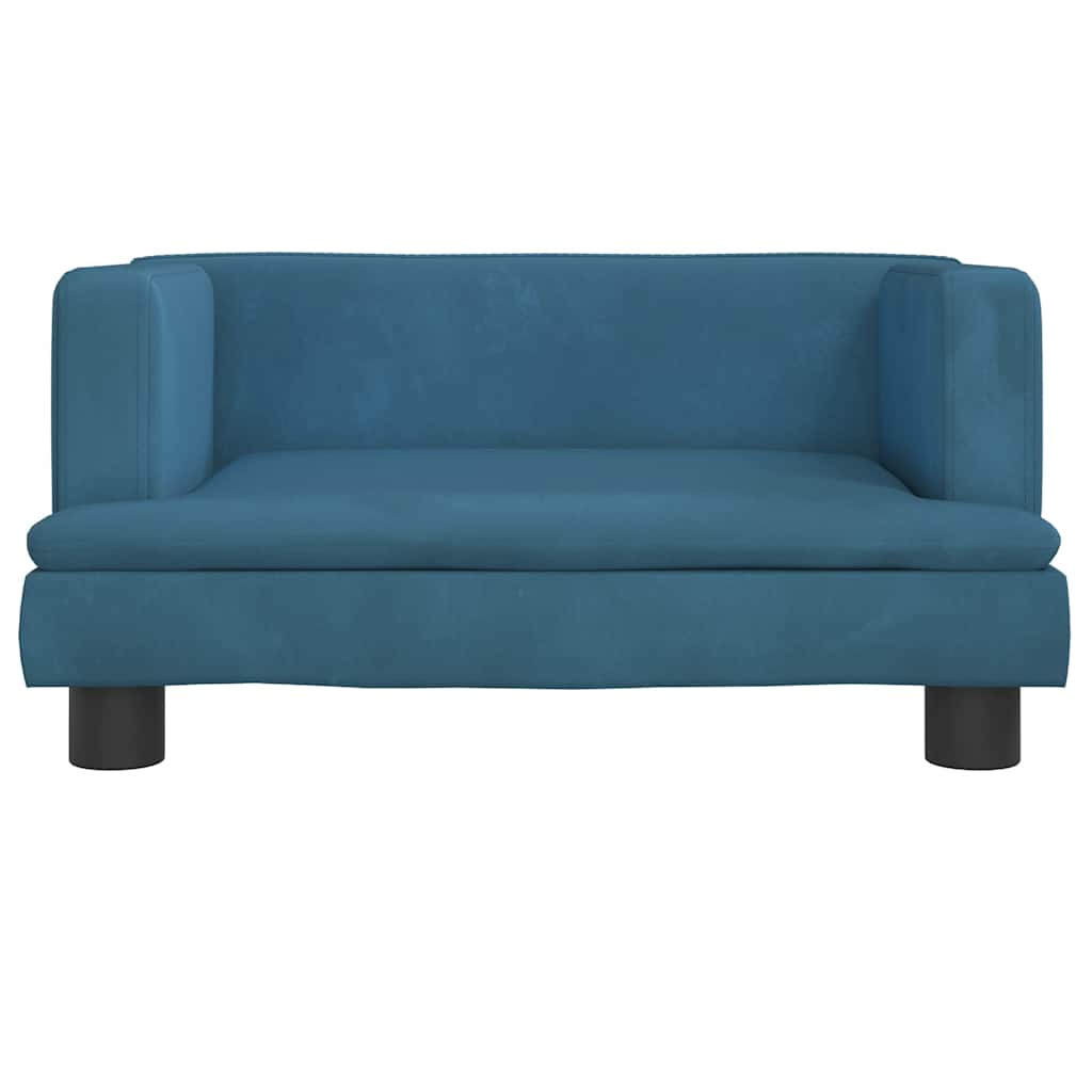 Kinderbank 60x40x30 cm fluweel blauw is nu te koop bij PeponiXL, paradijselijk wonen!