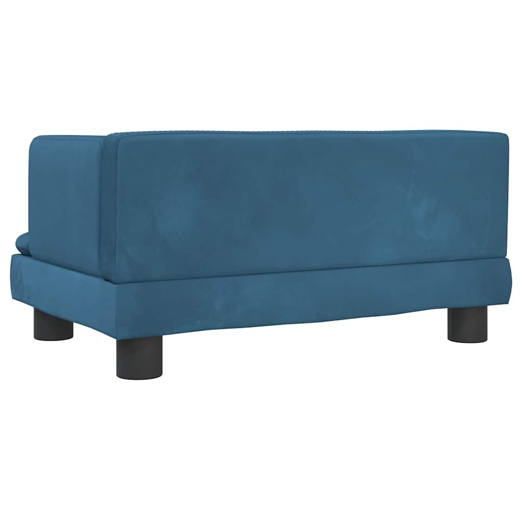 Kinderbank 60x40x30 cm fluweel blauw is nu te koop bij PeponiXL, paradijselijk wonen!