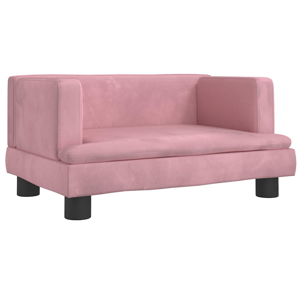 Kinderbank 60x40x30 cm fluweel roze is nu te koop bij PeponiXL, paradijselijk wonen!