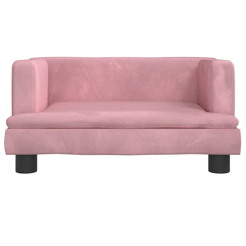Kinderbank 60x40x30 cm fluweel roze is nu te koop bij PeponiXL, paradijselijk wonen!