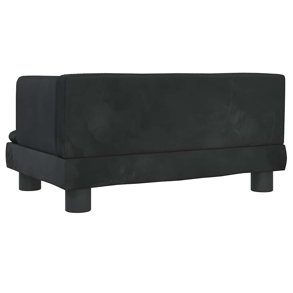 Kinderbank 60x40x30 cm fluweel zwart is nu te koop bij PeponiXL, paradijselijk wonen!