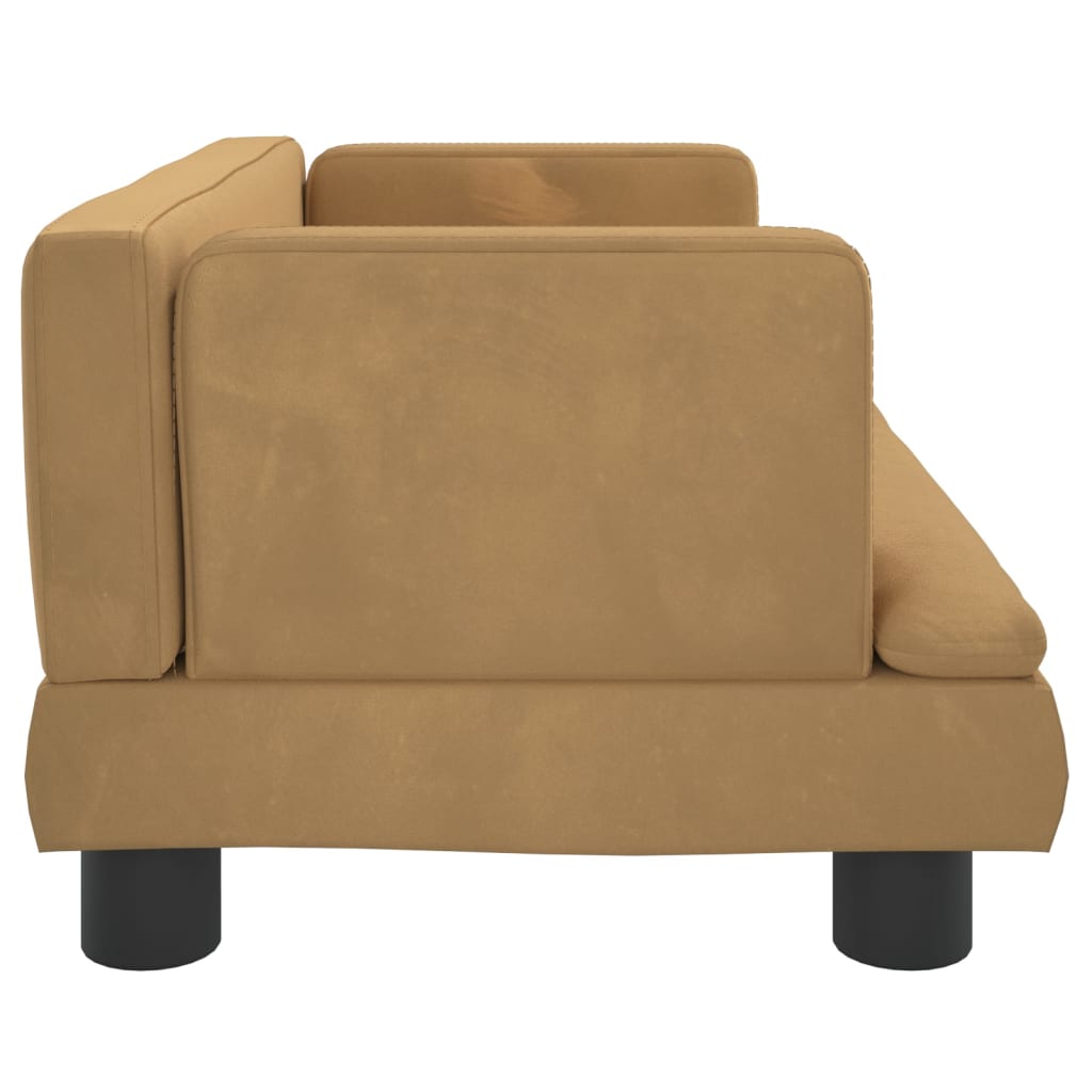 Kinderbank 60x40x30 cm fluweel bruin is nu te koop bij PeponiXL, paradijselijk wonen!