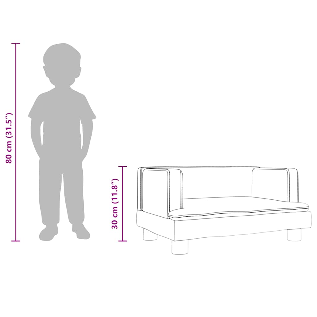 Kinderbank 60x40x30 cm kunstleer grijs is nu te koop bij PeponiXL, paradijselijk wonen!