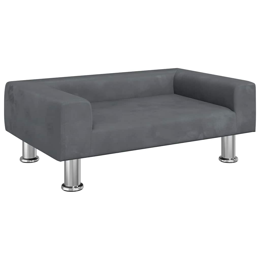 Kinderbank 70x45x26,5 cm fluweel donkergrijs is nu te koop bij PeponiXL, paradijselijk wonen!