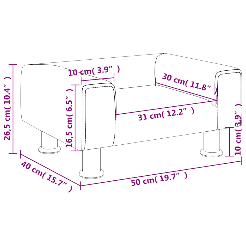 Kinderbank 50x40x26,5 cm fluweel crèmekleurig is nu te koop bij PeponiXL, paradijselijk wonen!