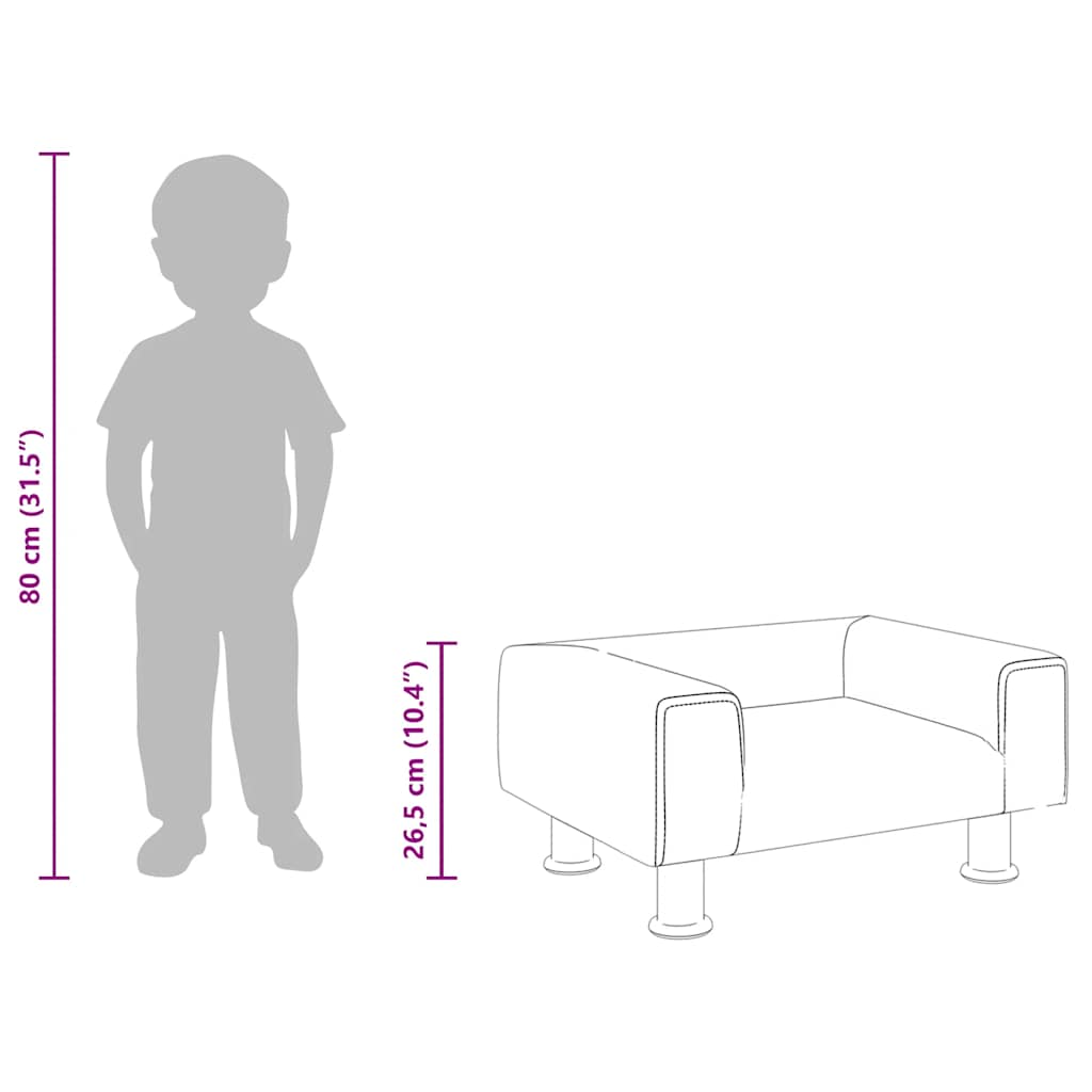 Kinderbank 50x40x26,5 cm fluweel crèmekleurig is nu te koop bij PeponiXL, paradijselijk wonen!