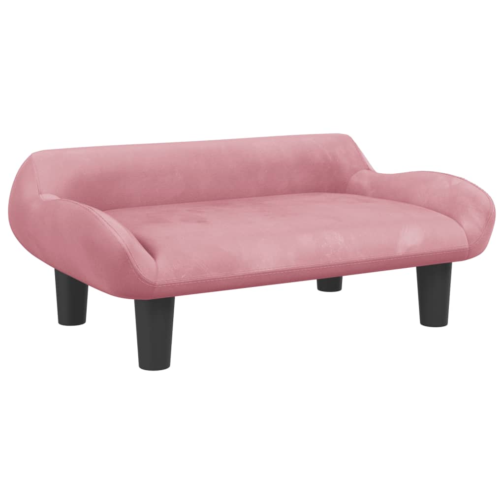 Kinderbank 70x40x24 cm fluweel roze is nu te koop bij PeponiXL, paradijselijk wonen!