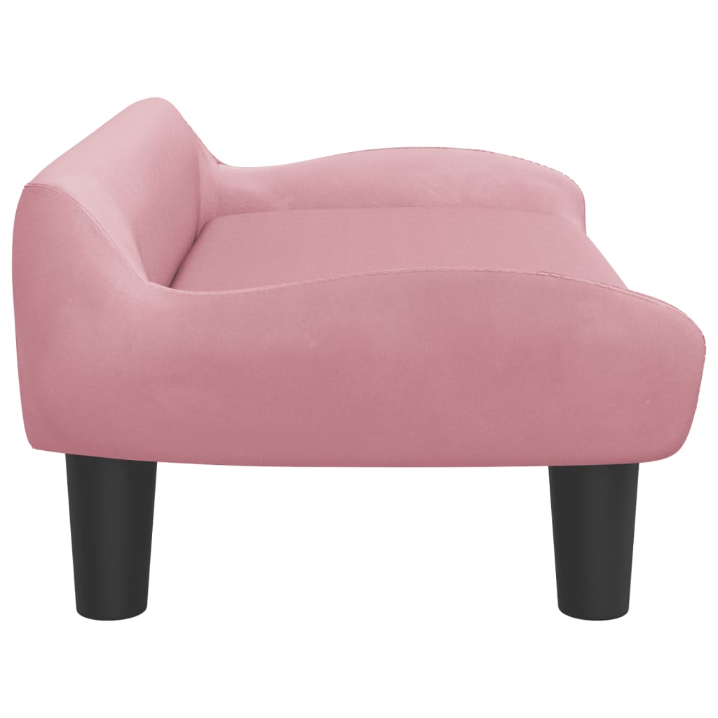 Kinderbank 70x40x24 cm fluweel roze is nu te koop bij PeponiXL, paradijselijk wonen!