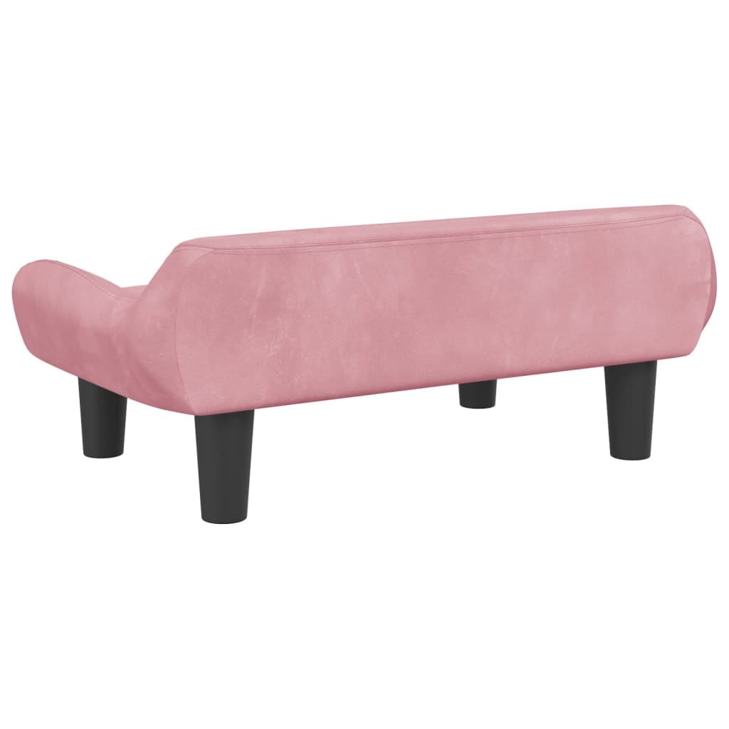 Kinderbank 70x40x24 cm fluweel roze is nu te koop bij PeponiXL, paradijselijk wonen!