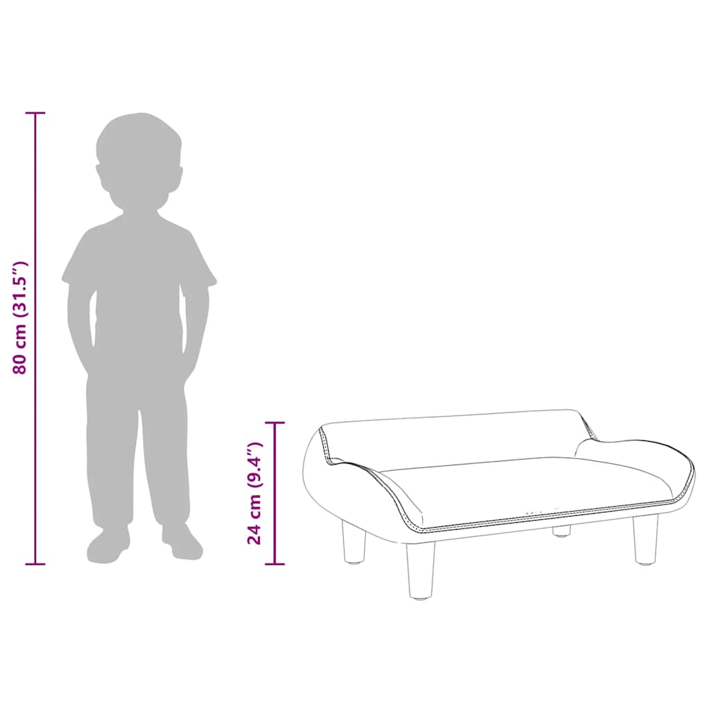 Kinderbank 70x40x24 cm fluweel bruin is nu te koop bij PeponiXL, paradijselijk wonen!