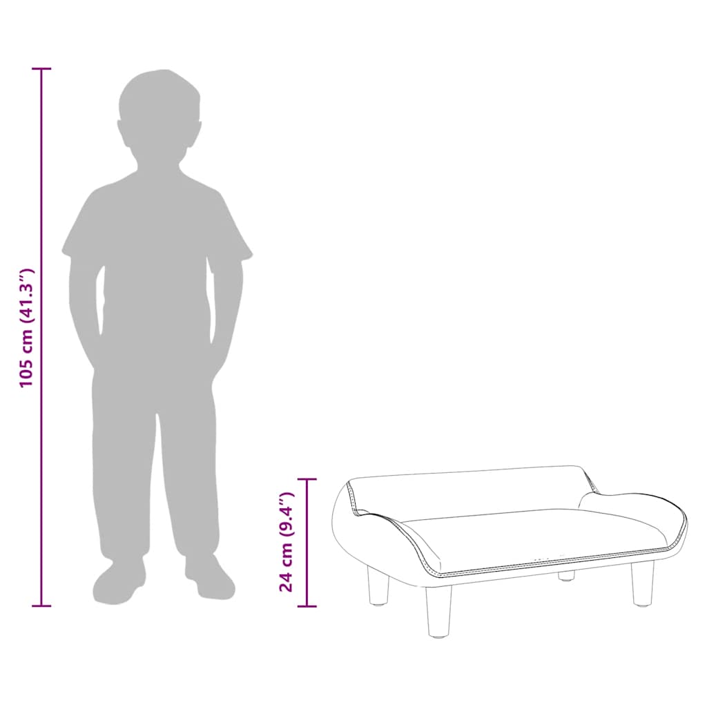 Kinderbank 70x40x24 cm fluweel bruin is nu te koop bij PeponiXL, paradijselijk wonen!